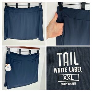 Tail White Label NWT Flounce Skort XXL Navy Golf Tennis UPF 50 Pockets 38x19 $60